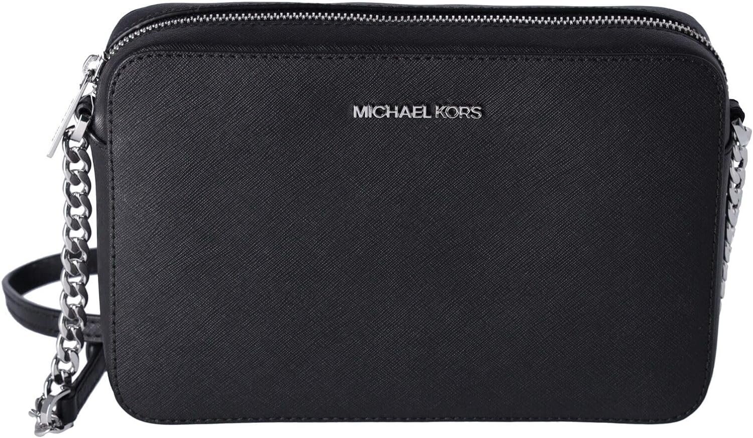Michael Kors Womens Jet Set Item Crossbody Bag (black/silver)