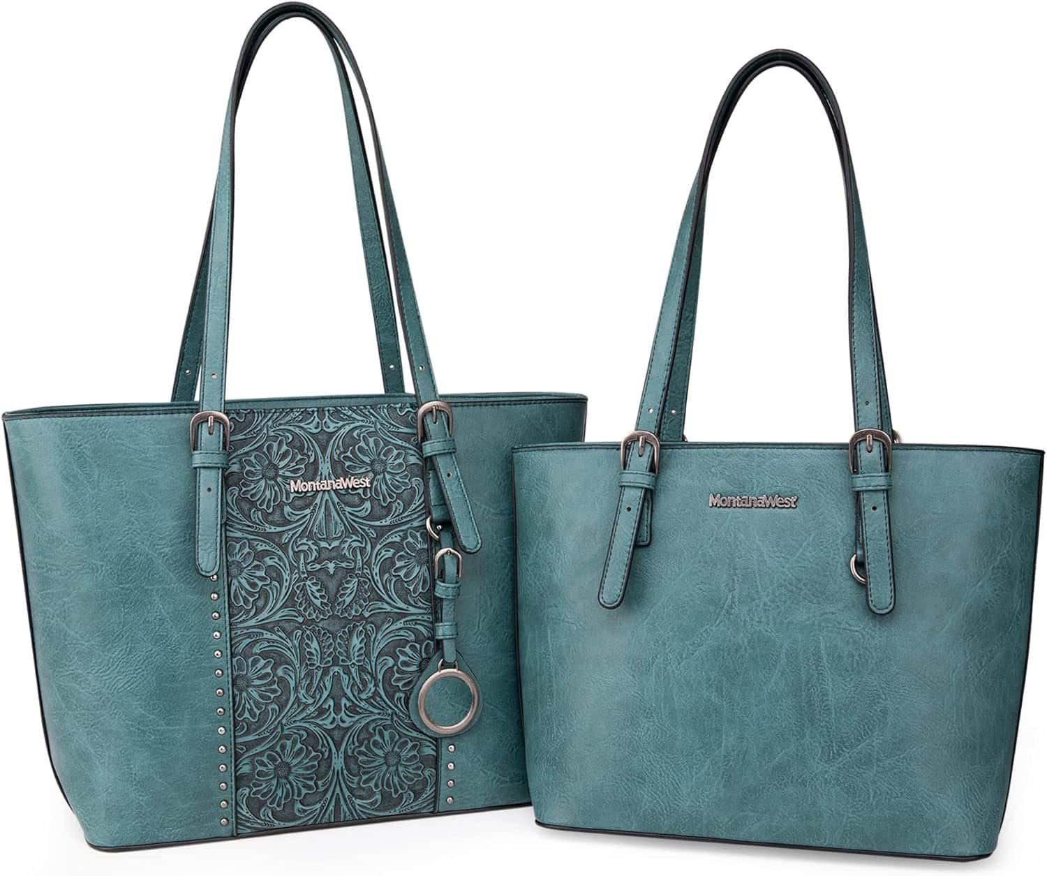 Montana West Tote Bag for Women Large Purse and Handbags Set Embossed Collection Purse 2Pcs Set