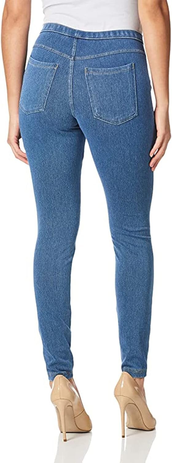 No Nonsense Classic Denim Leggings-Jeggings for Women with Real Back Pockets, High Waisted Stretch Jeans