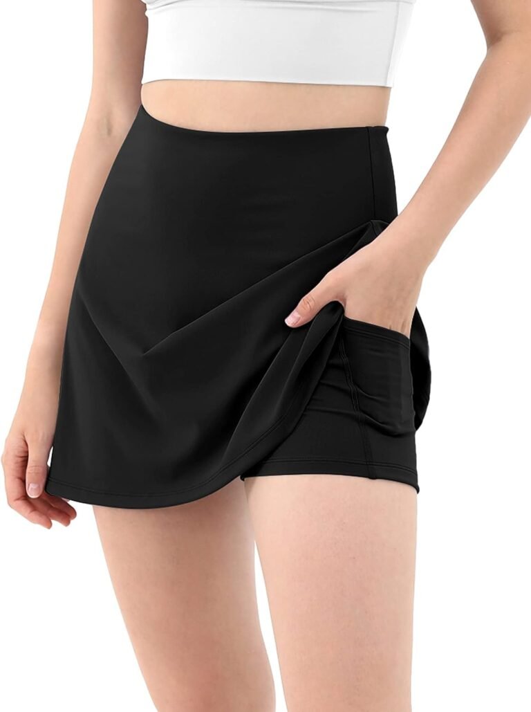 ododos womens athletic tennis skorts with pockets built in shorts golf active skirts for sports running gym training