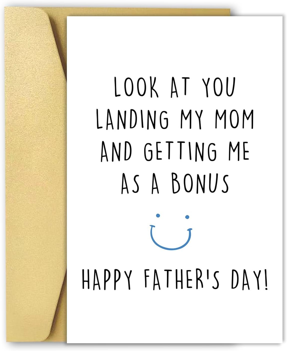 OJsensai Funny Stepdad Fathers Day Card from Step Son Daughter, Gifts for Bonus Dad, Happy Fathers Day for Step Dad