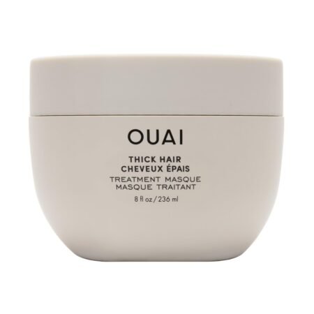 ouai thick hair mask hair treatment masque with almond oil olive oil hydrolyzed keratin to restore damaged hair phthalat