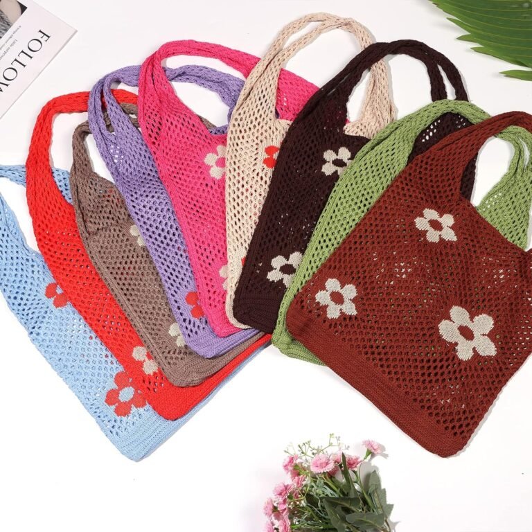 ovida crochet tote bag mesh beach bag fairycore hobo bag fairy grunge aesthetic shoulder bag y2k purse for women girls