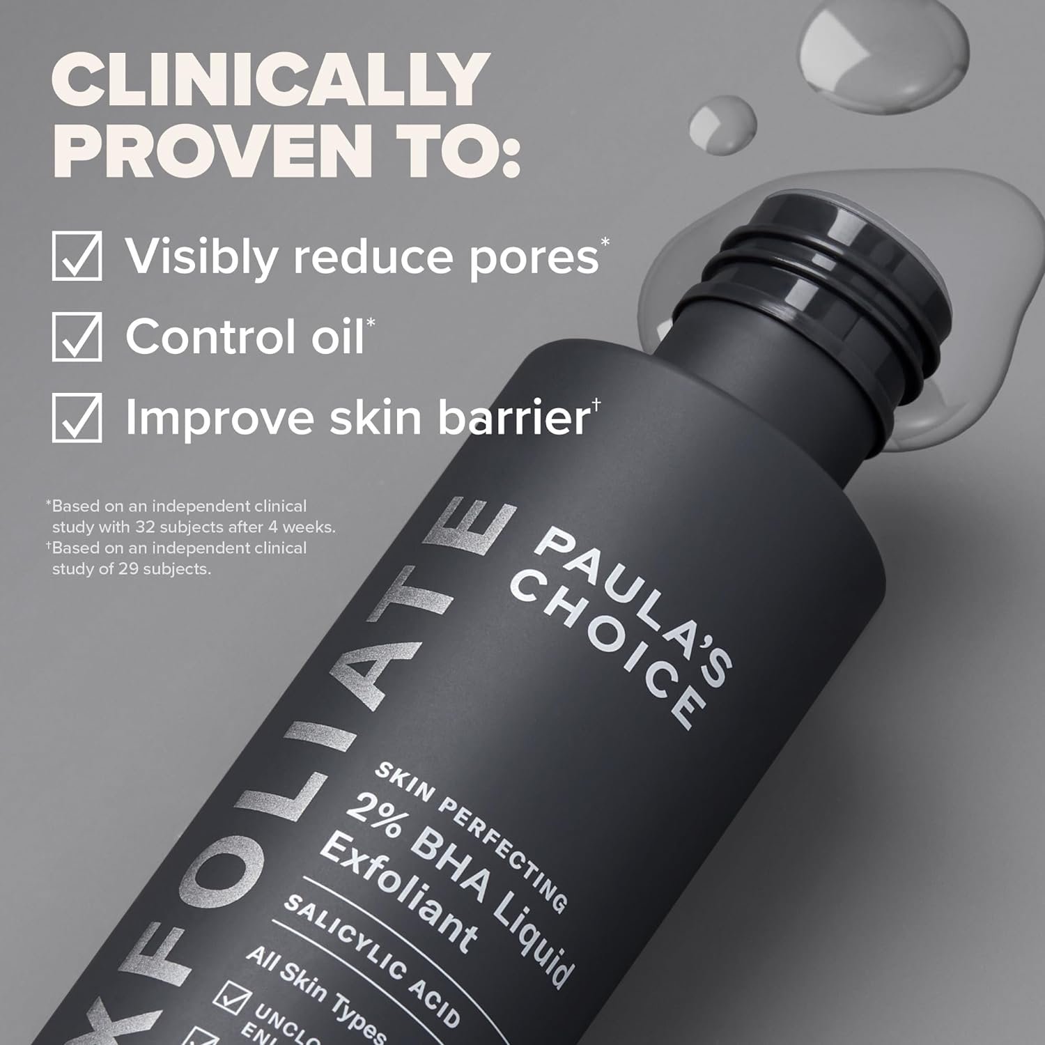 Paulas Choice Skin Perfecting 2% BHA Liquid Salicylic Acid Exfoliant, Gentle Facial Exfoliator for Blackheads, Large Pores, Wrinkles  Fine Lines, Travel Size, 1 Fluid Ounce