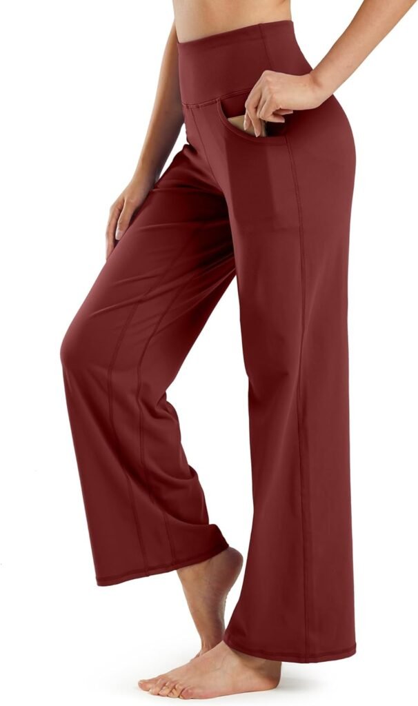 Promover Wide Leg Pants Woman Yoga Pants with Pockets Stretch Loose Casual Lounge Sweatpants Petite/Regular/Tall