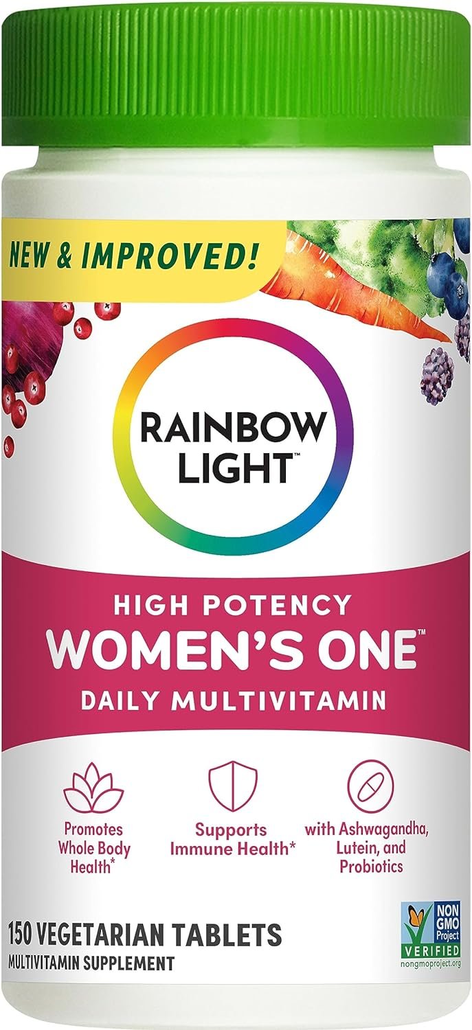 rainbow light womens one high potency daily multivitamin womens multivitamin provides high potency immune support with v