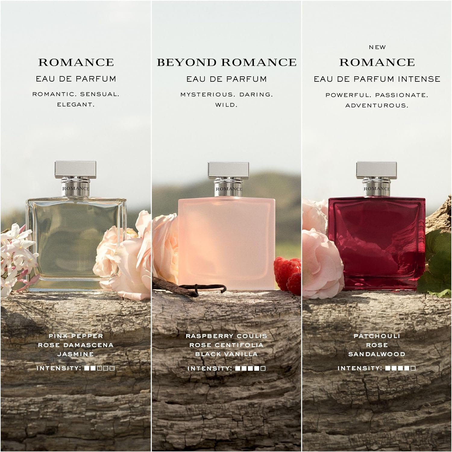 Romance - Eau de Parfum - Womens Perfume - Floral  Woody - With Rose, Jasmine, and Berries - Medium Intensity