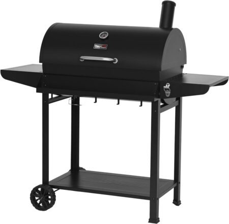 royal gourmet cc1830t 30 inch barrel charcoal grill with front storage basket outdoor bbq grill with 627 sq in cooking a