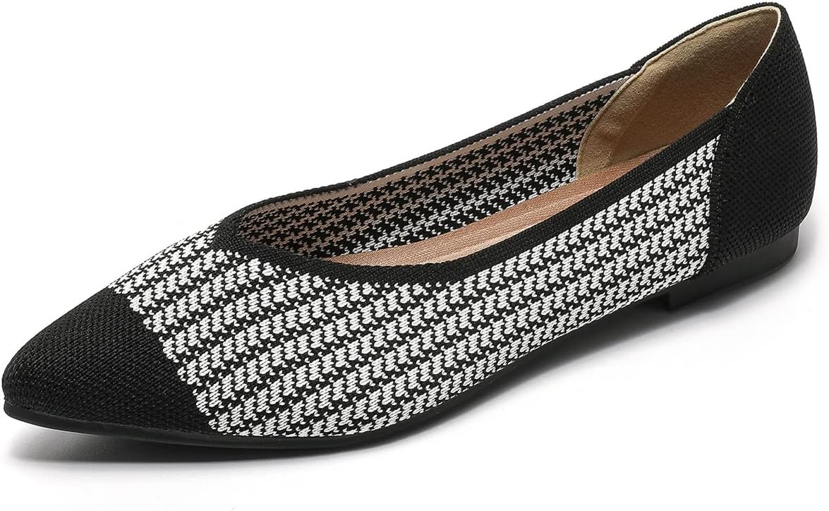 Semwiss Womens Ballet Flats Comfortable Casual Dressy Shoes,Work Flats Office Shoes Pointed Toe Leopard Flats.
