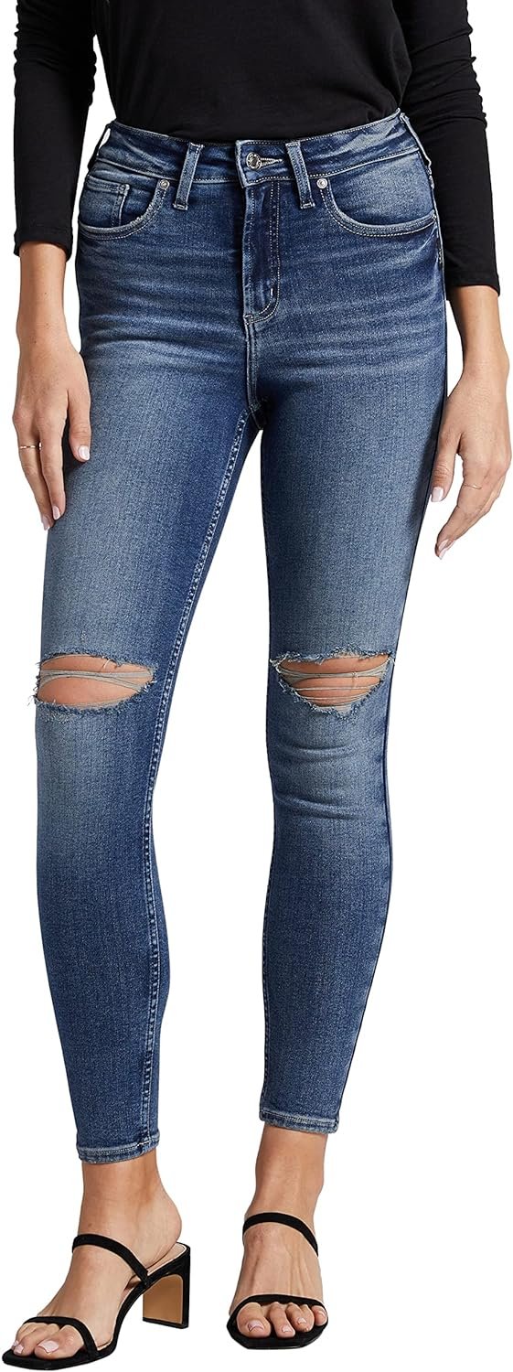 Silver Jeans Co. Womens Infinite Fit High Rise Skinny Leg Jeans
