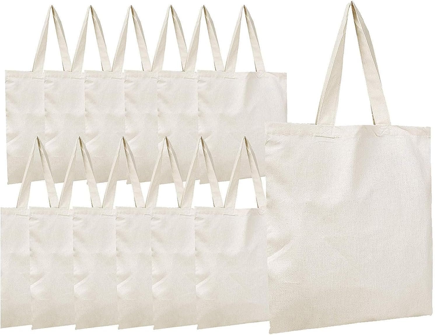 Simpli-Magic Canvas Tote Bags, 13x15, Pack of 15, Natural