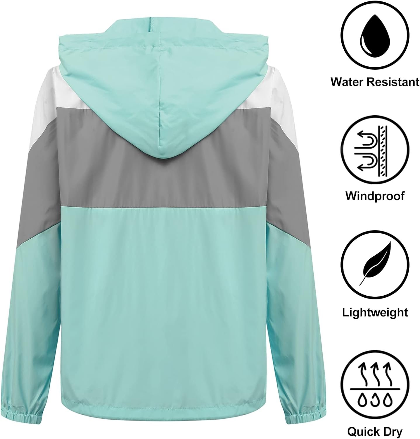 SoTeer Womens Waterproof Rain Jacket Lightweight Hooded Windbreaker Packable Active Outdoor Raincoat S-XXXL