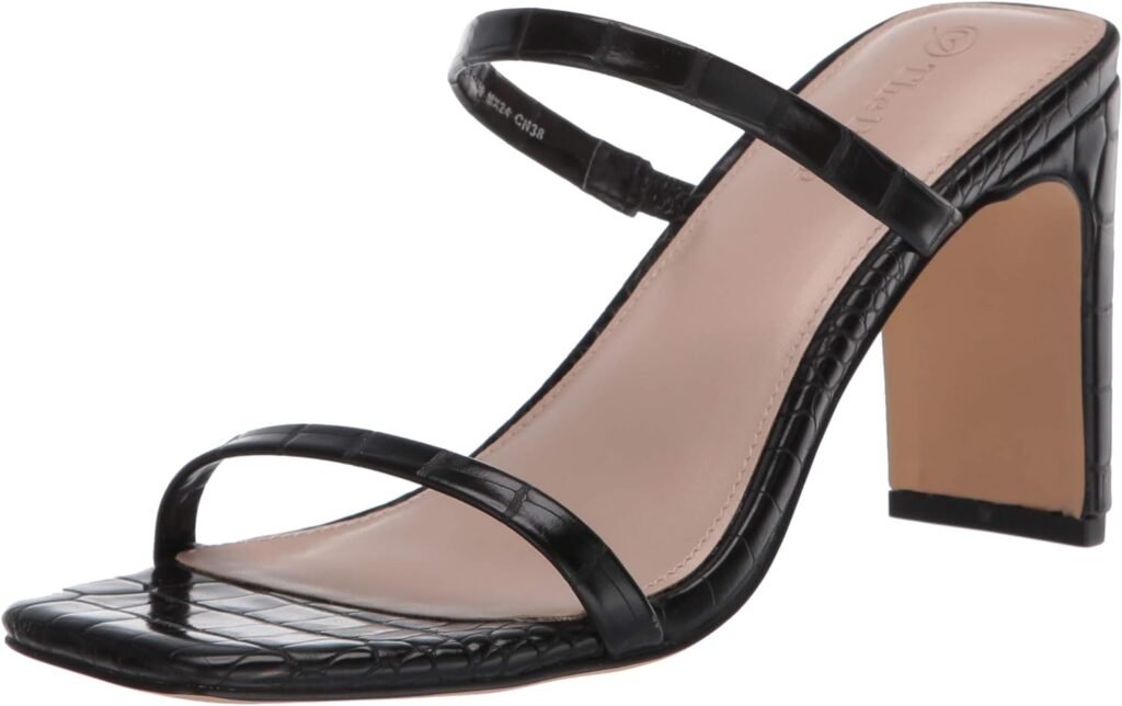The Drop Womens Avery Square Toe Two Strap High Heeled Sandal