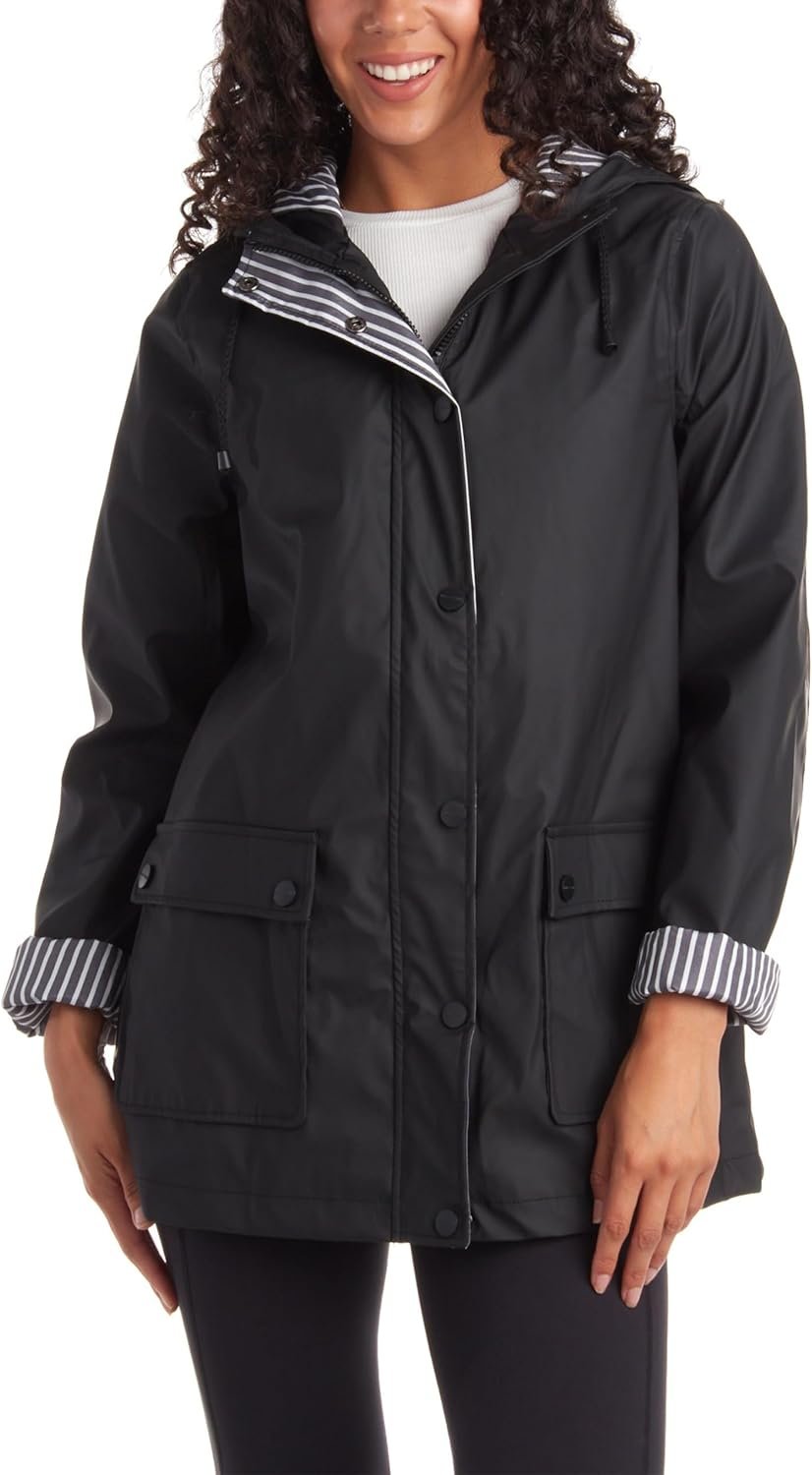URBAN REPUBLIC Woman’s Raincoat – Water Resistant Slicker Shell Windbreaker Rain Jacket (S-3XL)
