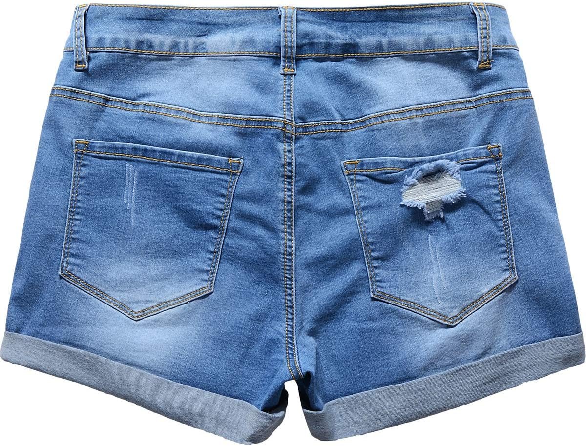 vanberfia Womens Stretchy Denim Jean Shorts with Pockets…