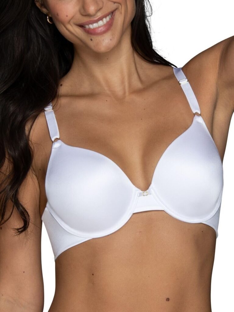 Vanity Fair Womens Full Coverage Beauty Back Smoothing Bra, 4-Way Stretch Fabric, Lightly Lined Cups up to DD
