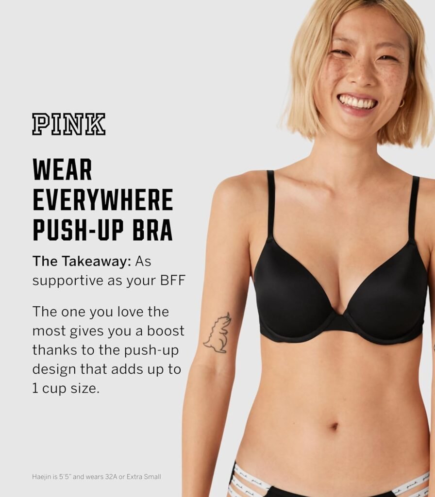 Victorias Secret Pink Push Up Bra, Wear Everywhere, Bras for Women (32A-40DDD)