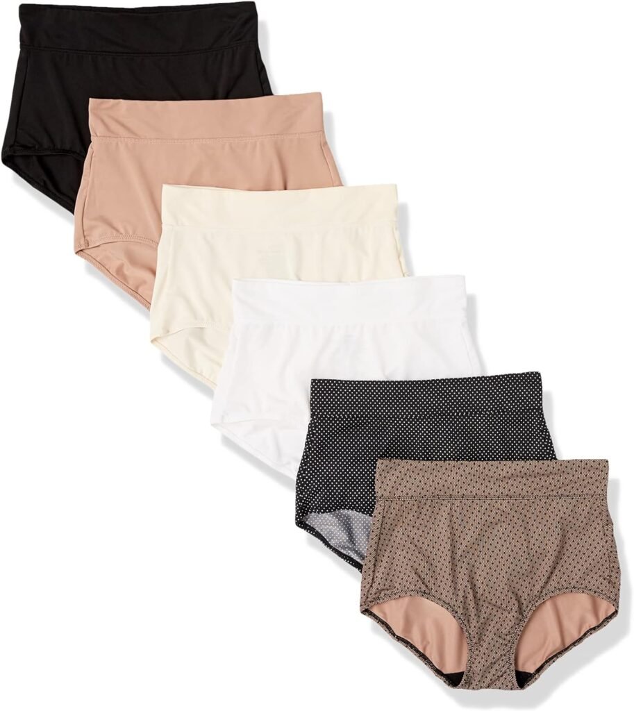 Warners Womens Blissful Benefits Dig-Free Comfort Waistband Microfiber Brief 6-Pack Rs9046w