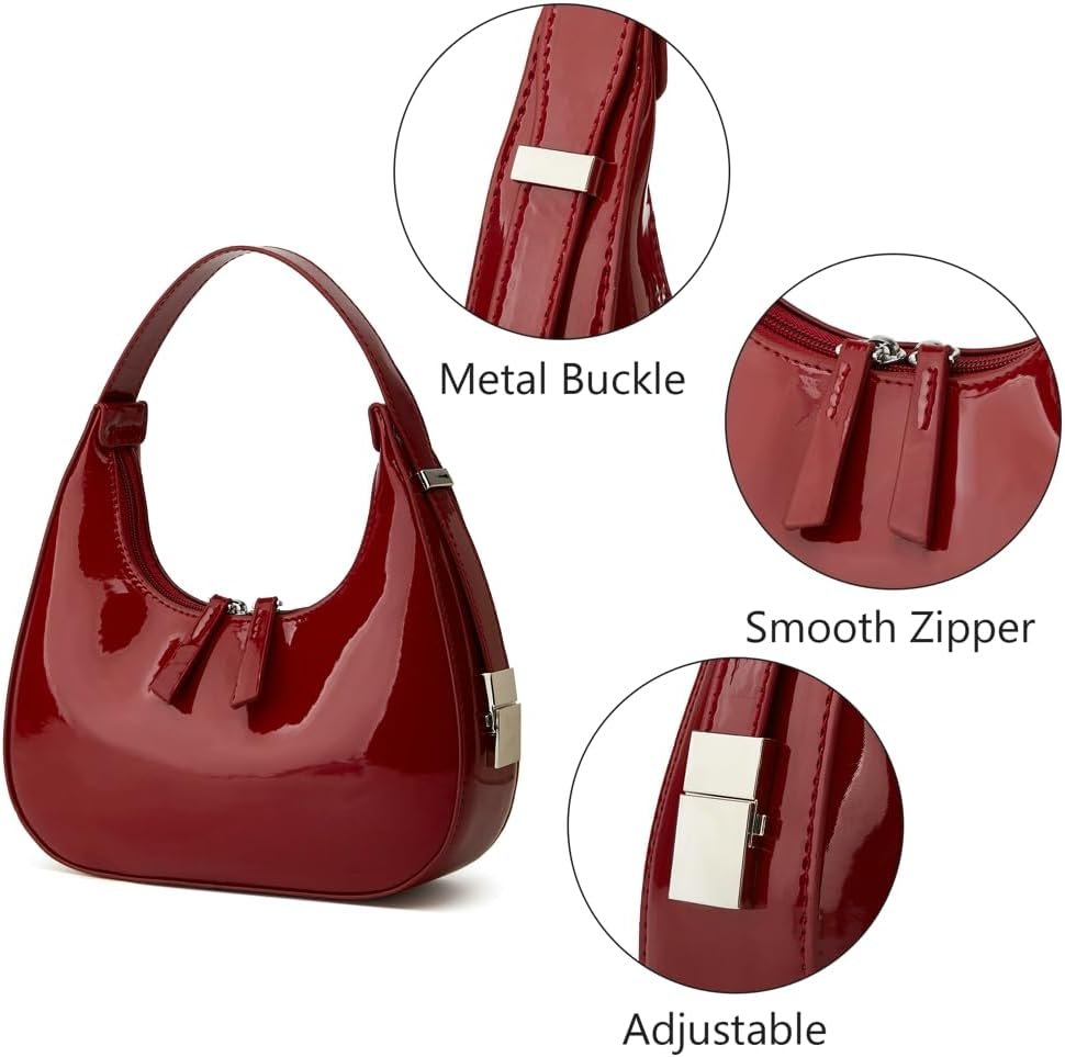 Womens Crescent Shoulder Bags Retro Y2k 90s Hobo Handbags Top Handle Y2k Underarm Bag Fashion Clutch Purses