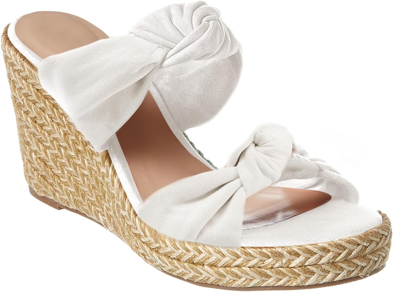 Womens Slip on Espadrilles Wedges Sandals Slides Platform Bow Open Toe Summer Dressy Mules Shoes