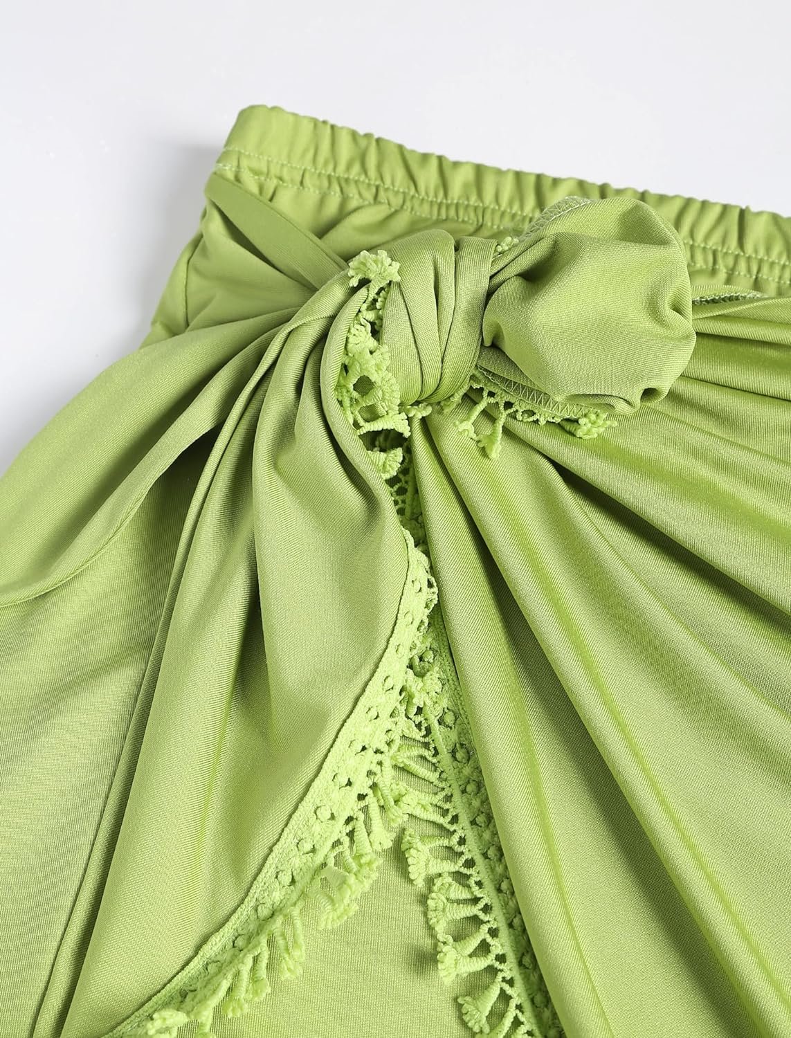 ZAFUL Slit Skirt for Women Boho Print Tie Side Wrap Tassel Casual Beach Mini Skirt
